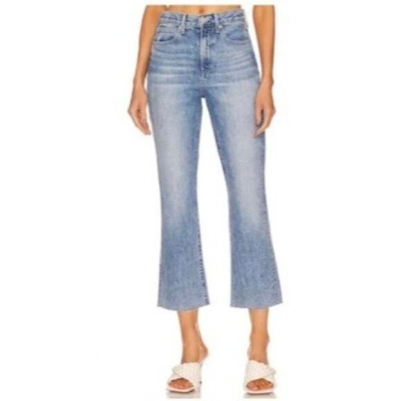 Veronica Beard Carly Kick Flare High-Rise Jeans in Pebble Stone Size 28 - Picture 6 of 9